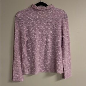 J. Jill Purple Ribbed Long Sleeve Blouse Top Comfortable Stylish Everyday Wear